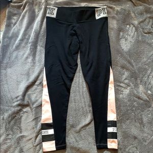 Black/light pink leggings